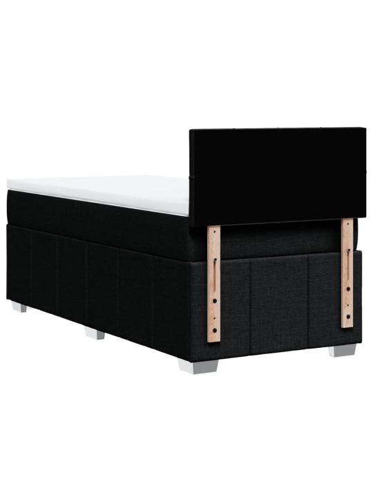 Box spring postel s matrací černá 100 x 200 cm textil