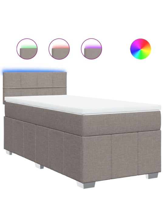 Box spring postel s matrací taupe 100 x 200 cm textil