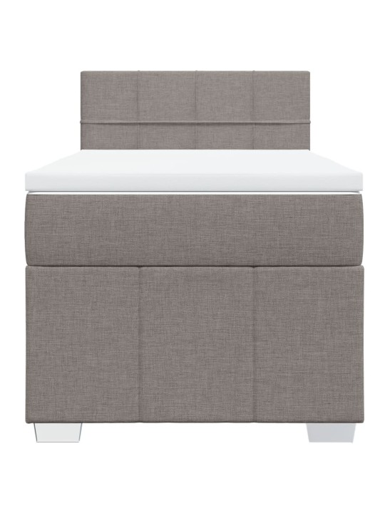 Box spring postel s matrací taupe 100 x 200 cm textil