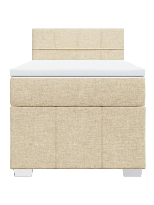 Box spring postel s matrací krémová 100 x 200 cm textil