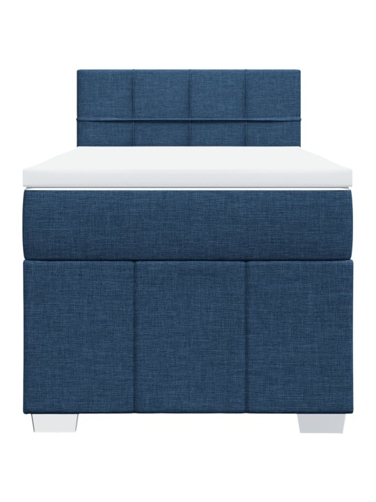 Box spring postel s matrací modrá 100 x 200 cm textil