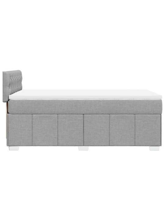 Box spring postel s matrací světle šedý 100 x 200 cm textil