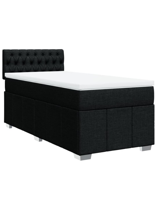 Box spring postel s matrací černá 100 x 200 cm textil