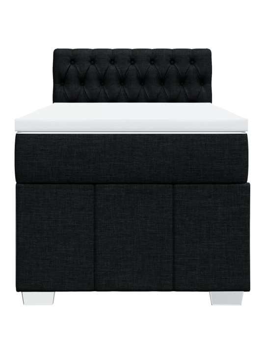 Box spring postel s matrací černá 100 x 200 cm textil