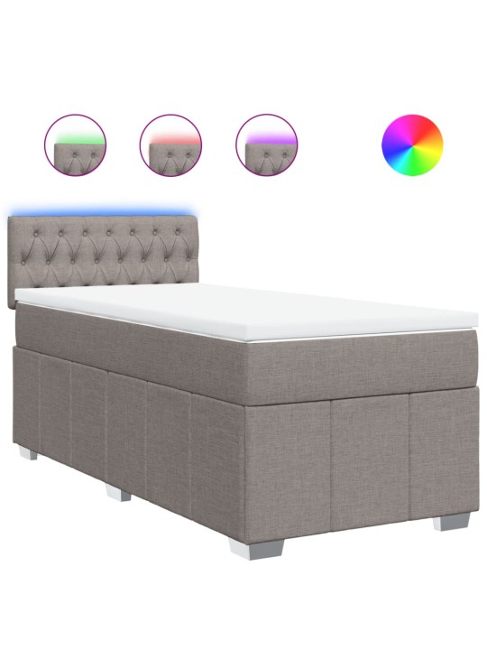Box spring postel s matrací taupe 100 x 200 cm textil