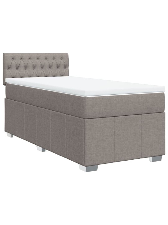 Box spring postel s matrací taupe 100 x 200 cm textil