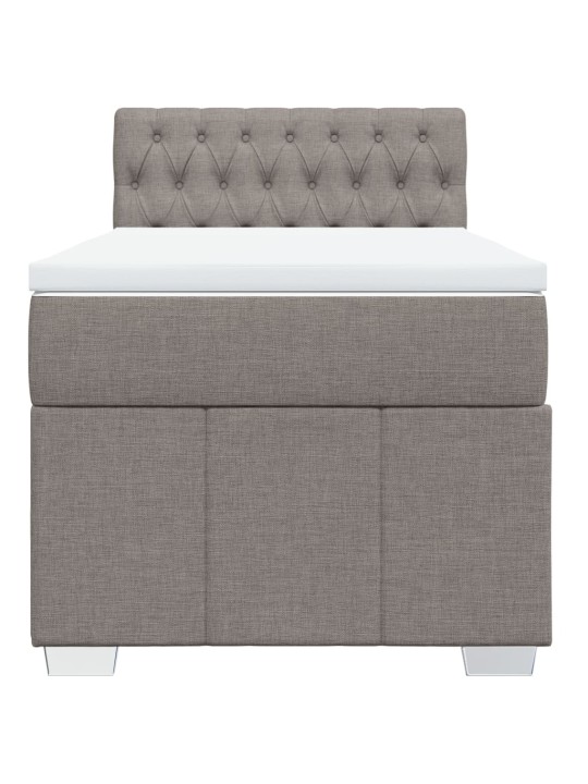 Box spring postel s matrací taupe 100 x 200 cm textil