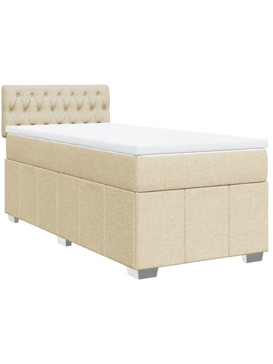 Box spring postel s matrací krémová 100 x 200 cm textil
