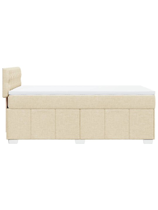 Box spring postel s matrací krémová 100 x 200 cm textil