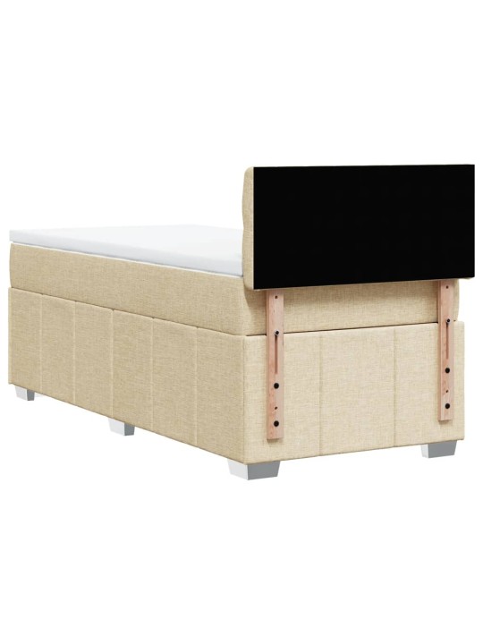 Box spring postel s matrací krémová 100 x 200 cm textil