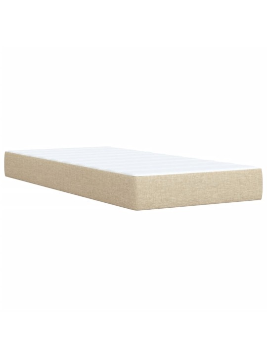 Box spring postel s matrací krémová 100 x 200 cm textil
