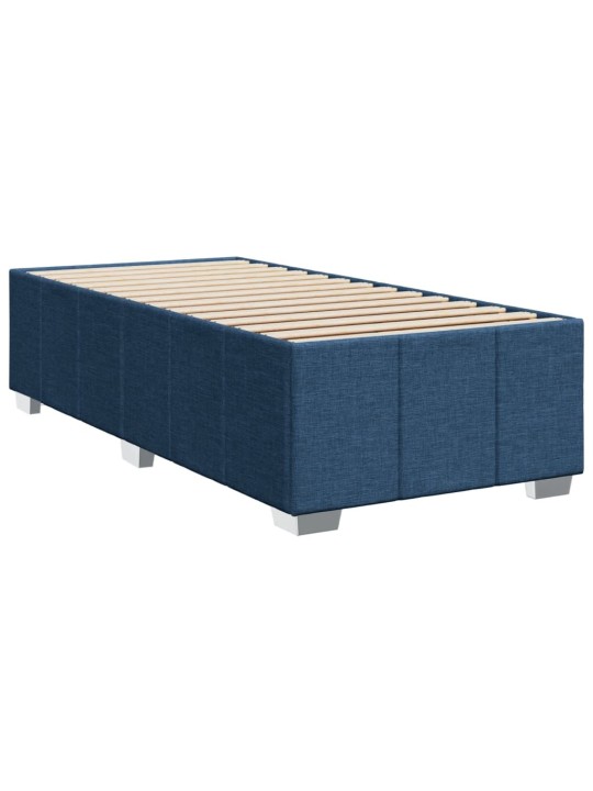 Box spring postel s matrací modrá 100 x 200 cm textil