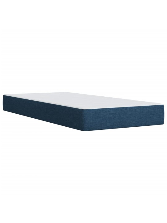 Box spring postel s matrací modrá 100 x 200 cm textil