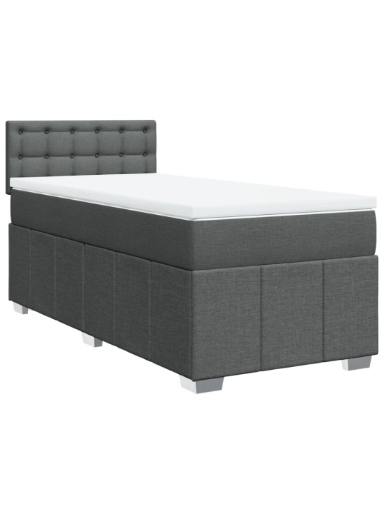 Box spring postel s matrací tmavě šedá 100 x 200 cm textil