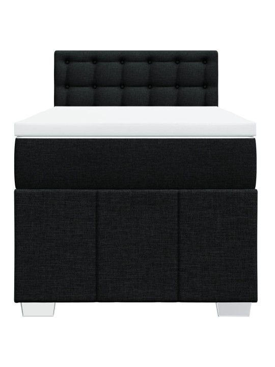 Box spring postel s matrací černá 100 x 200 cm textil