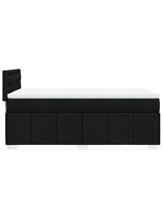 Box spring postel s matrací černá 100 x 200 cm textil