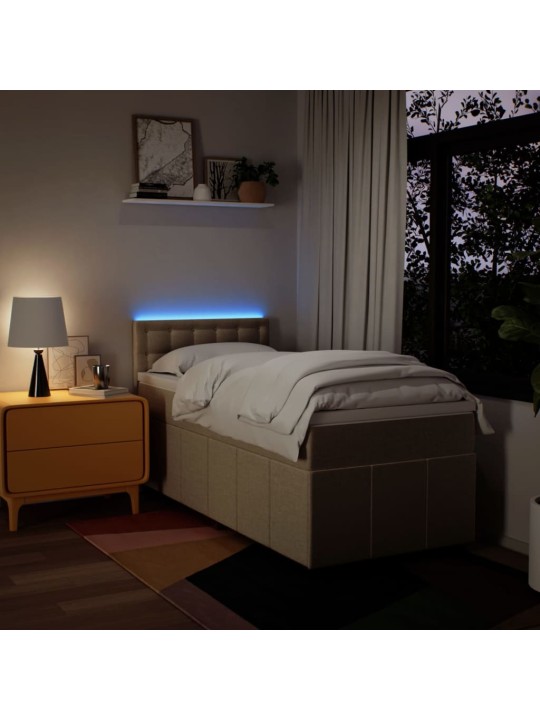Box spring postel s matrací krémová 100 x 200 cm textil