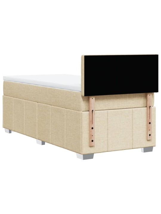 Box spring postel s matrací krémová 100 x 200 cm textil