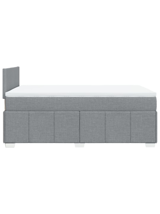 Box spring postel s matrací světle šedá 120x190 cm textil