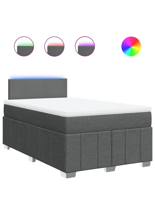 Box spring postel s matrací tmavě šedá 120x190 cm textil