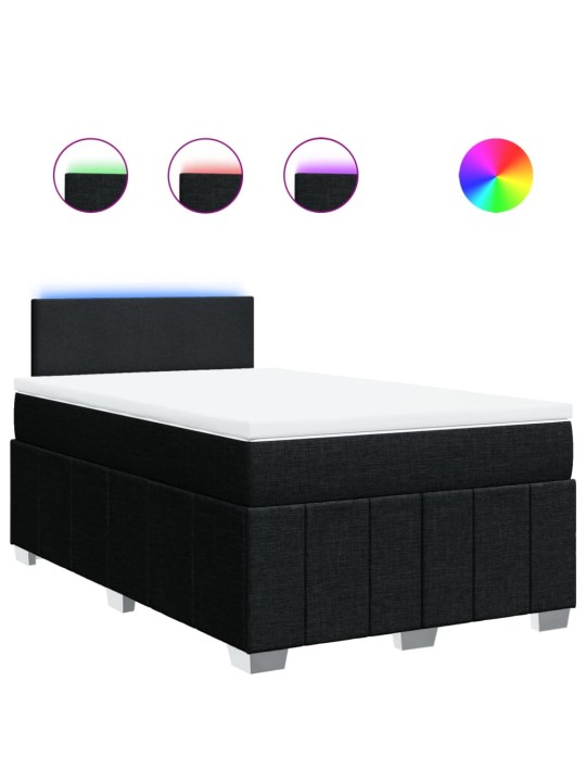 Box spring postel s matrací černá 120x190 cm textil