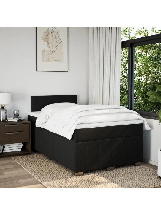 Box spring postel s matrací černá 120x190 cm textil
