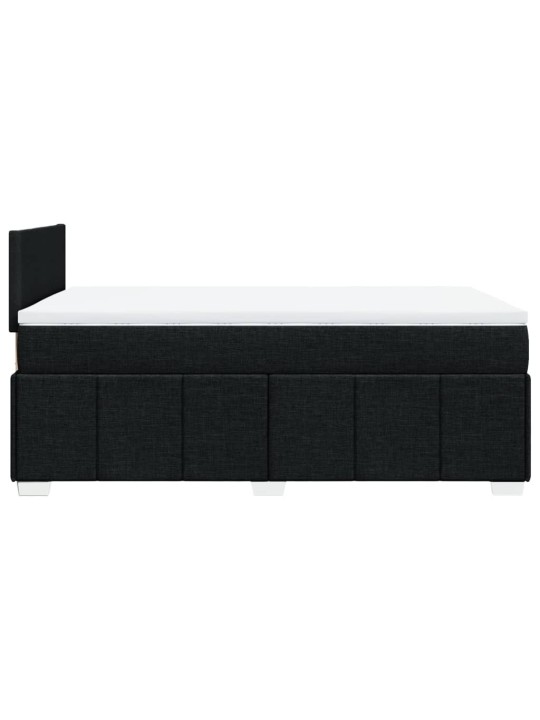 Box spring postel s matrací černá 120x190 cm textil