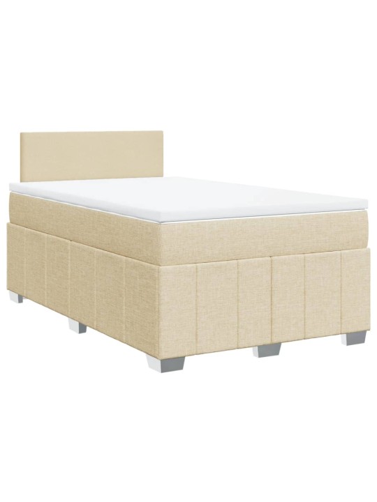 Box spring postel s matrací krémová 120x190 cm textil