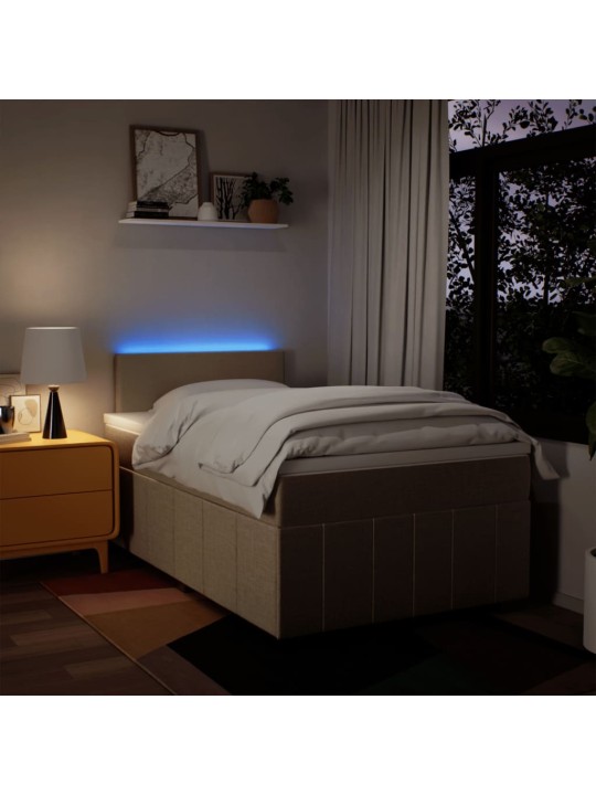 Box spring postel s matrací krémová 120x190 cm textil