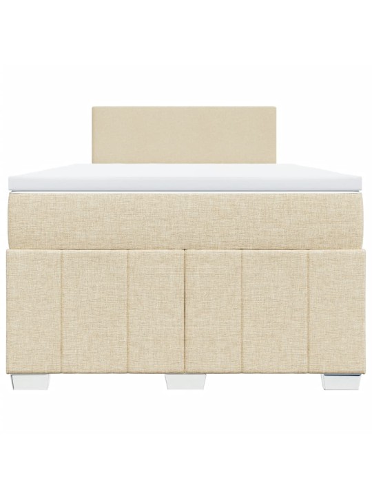 Box spring postel s matrací krémová 120x190 cm textil