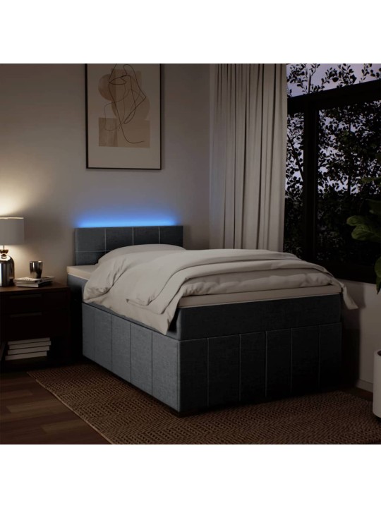 Box spring postel s matrací světle šedá 120x190 cm textil