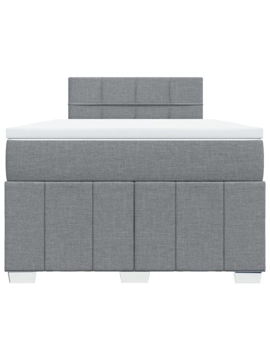 Box spring postel s matrací světle šedá 120x190 cm textil