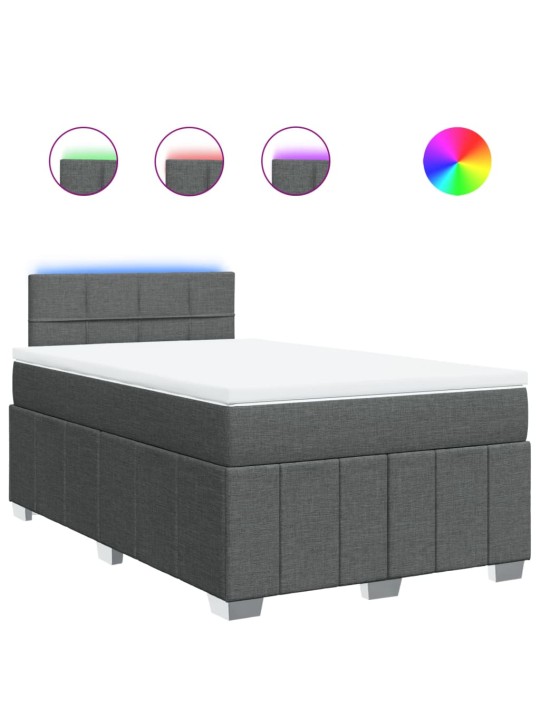 Box spring postel s matrací tmavě šedá 120x190 cm textil