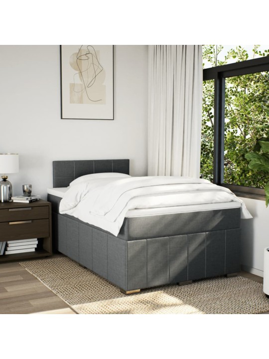 Box spring postel s matrací tmavě šedá 120x190 cm textil