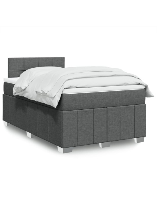 Box spring postel s matrací tmavě šedá 120x190 cm textil