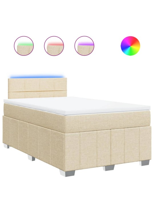 Box spring postel s matrací krémová 120x190 cm textil