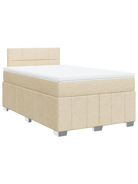 Box spring postel s matrací krémová 120x190 cm textil