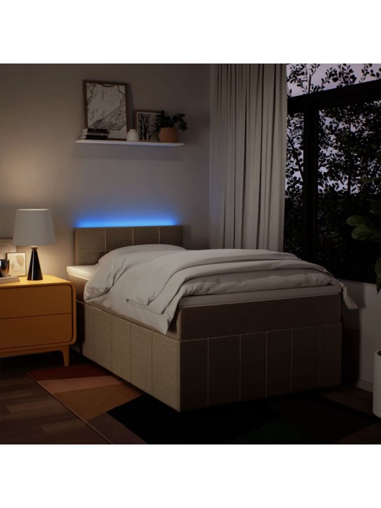 Box spring postel s matrací krémová 120x190 cm textil