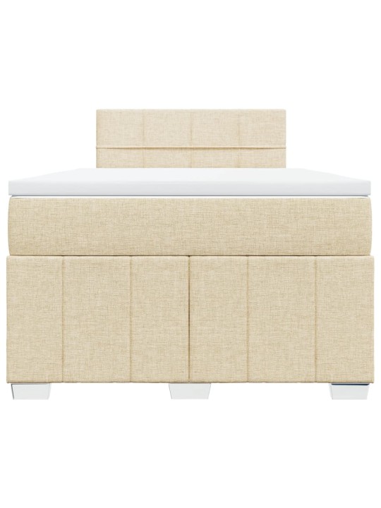 Box spring postel s matrací krémová 120x190 cm textil