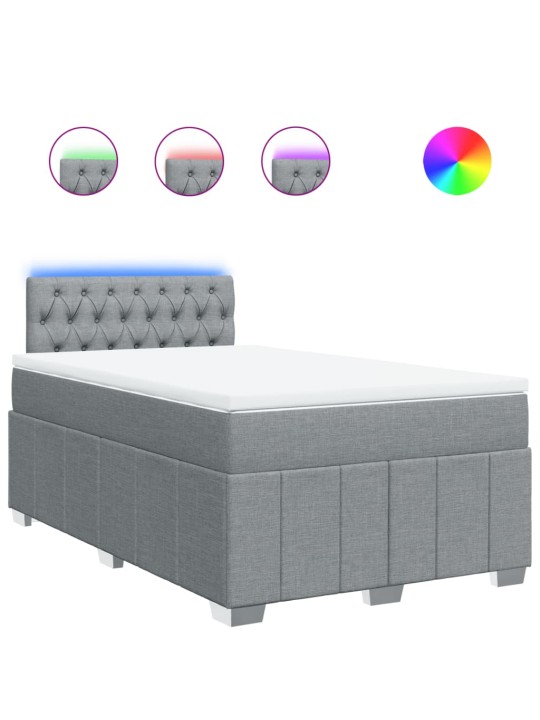 Box spring postel s matrací světle šedá 120x190 cm textil