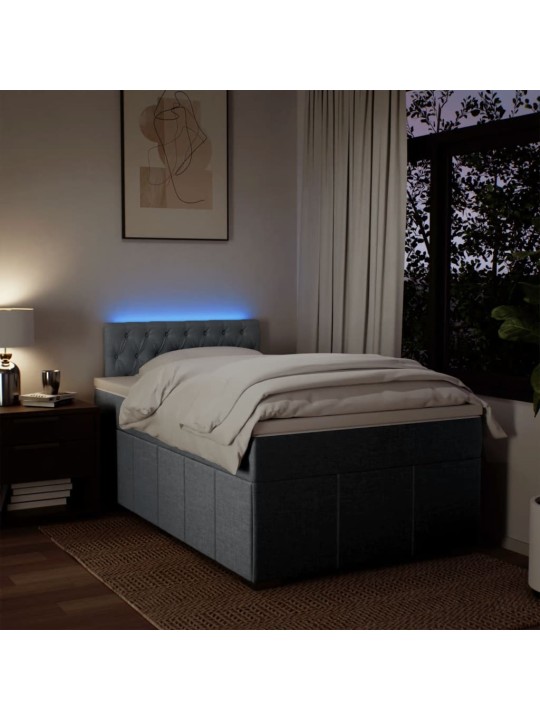 Box spring postel s matrací světle šedá 120x190 cm textil