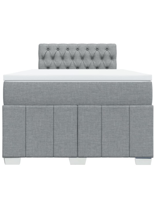 Box spring postel s matrací světle šedá 120x190 cm textil