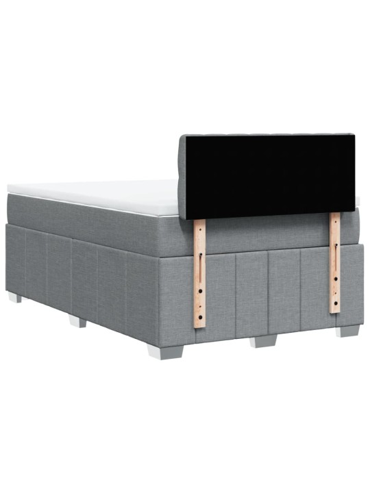 Box spring postel s matrací světle šedá 120x190 cm textil