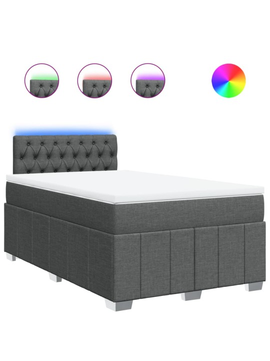 Box spring postel s matrací tmavě šedá 120x190 cm textil