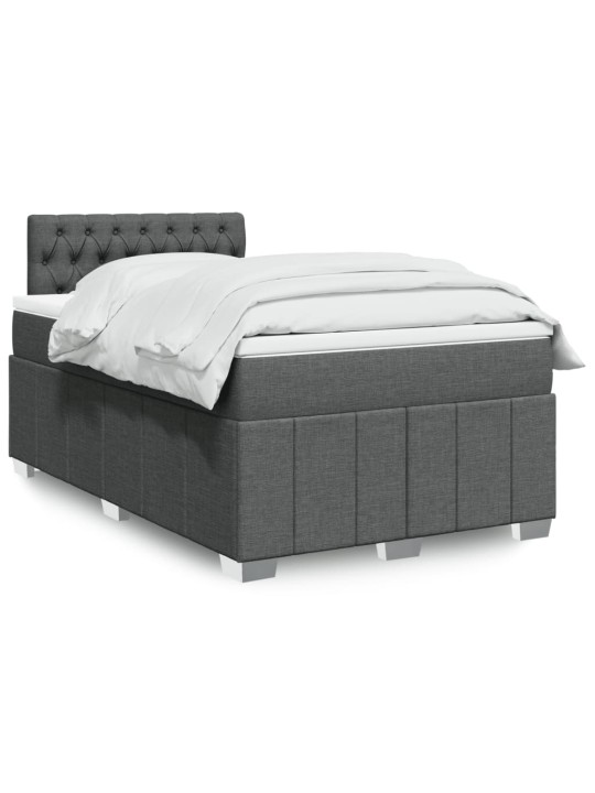 Box spring postel s matrací tmavě šedá 120x190 cm textil