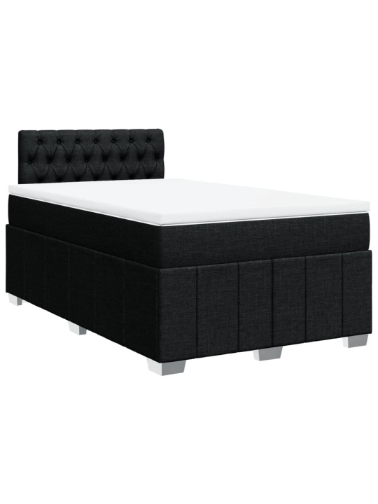 Box spring postel s matrací černá 120x190 cm textil