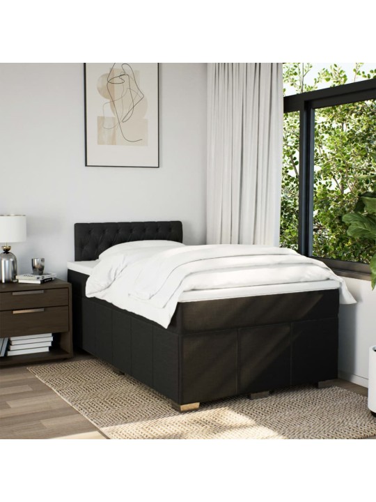 Box spring postel s matrací černá 120x190 cm textil
