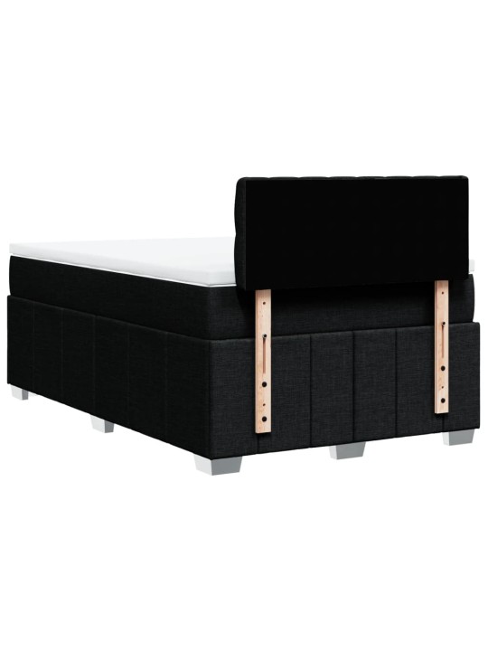 Box spring postel s matrací černá 120x190 cm textil