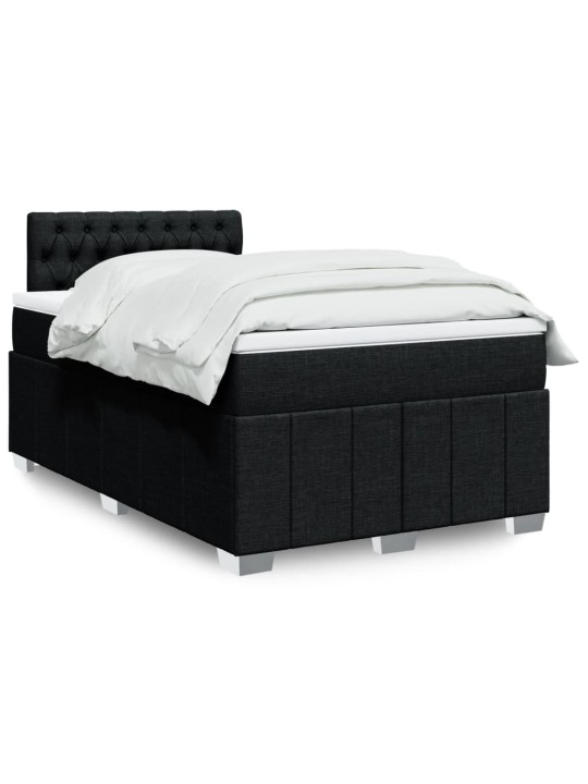 Box spring postel s matrací černá 120x190 cm textil