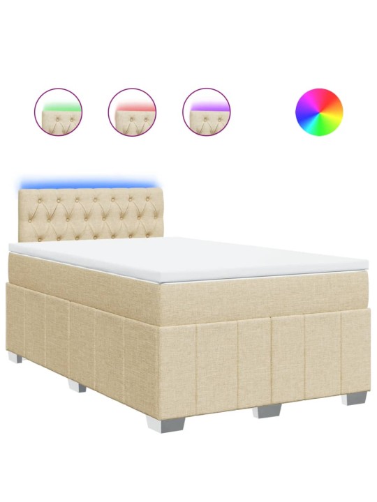 Box spring postel s matrací krémová 120x190 cm textil